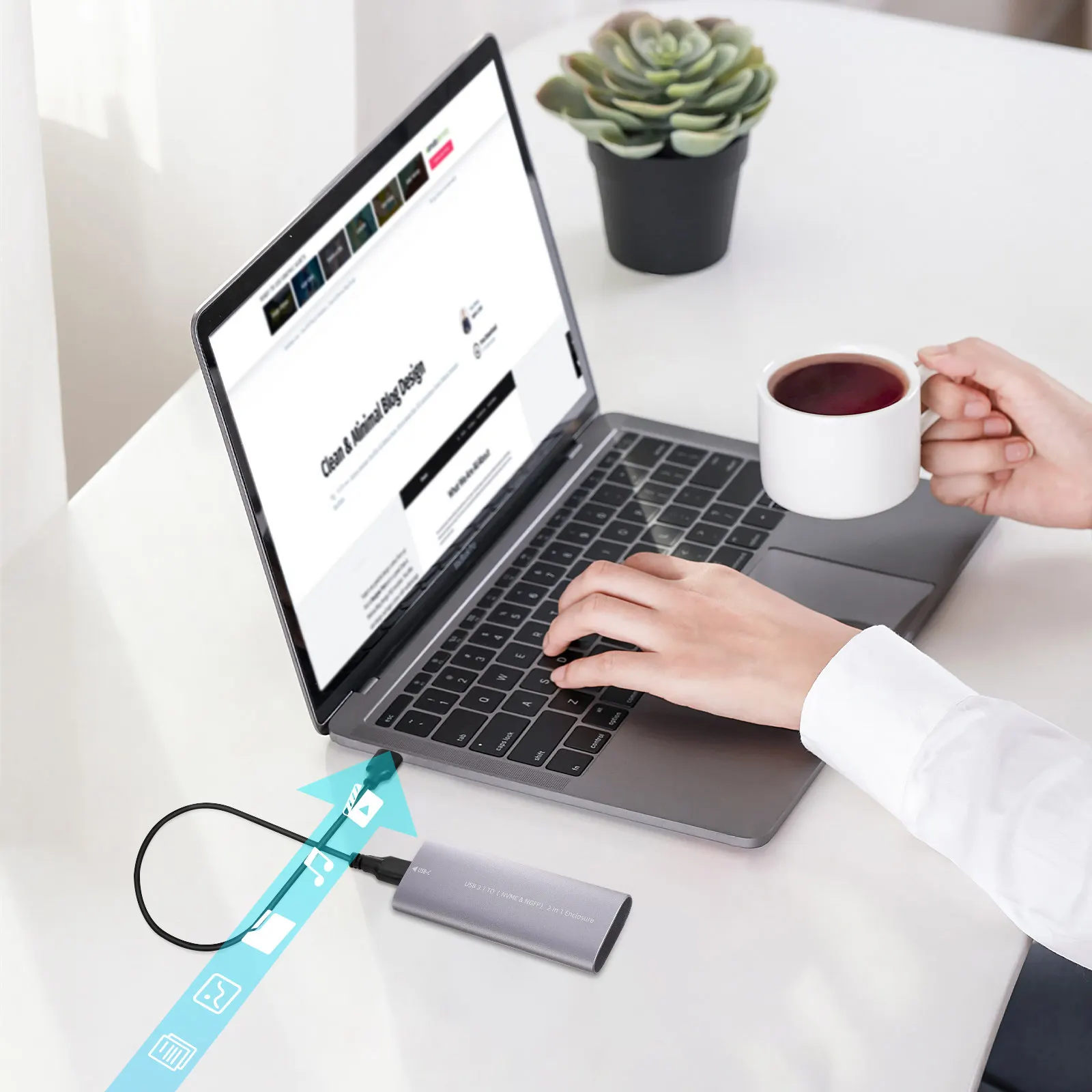 External Portable Hard Drive Small SSD USB 3.1 Type-C Aluminum Alloy Dual Protocol Solid State Drive Mobile Hard Disk
