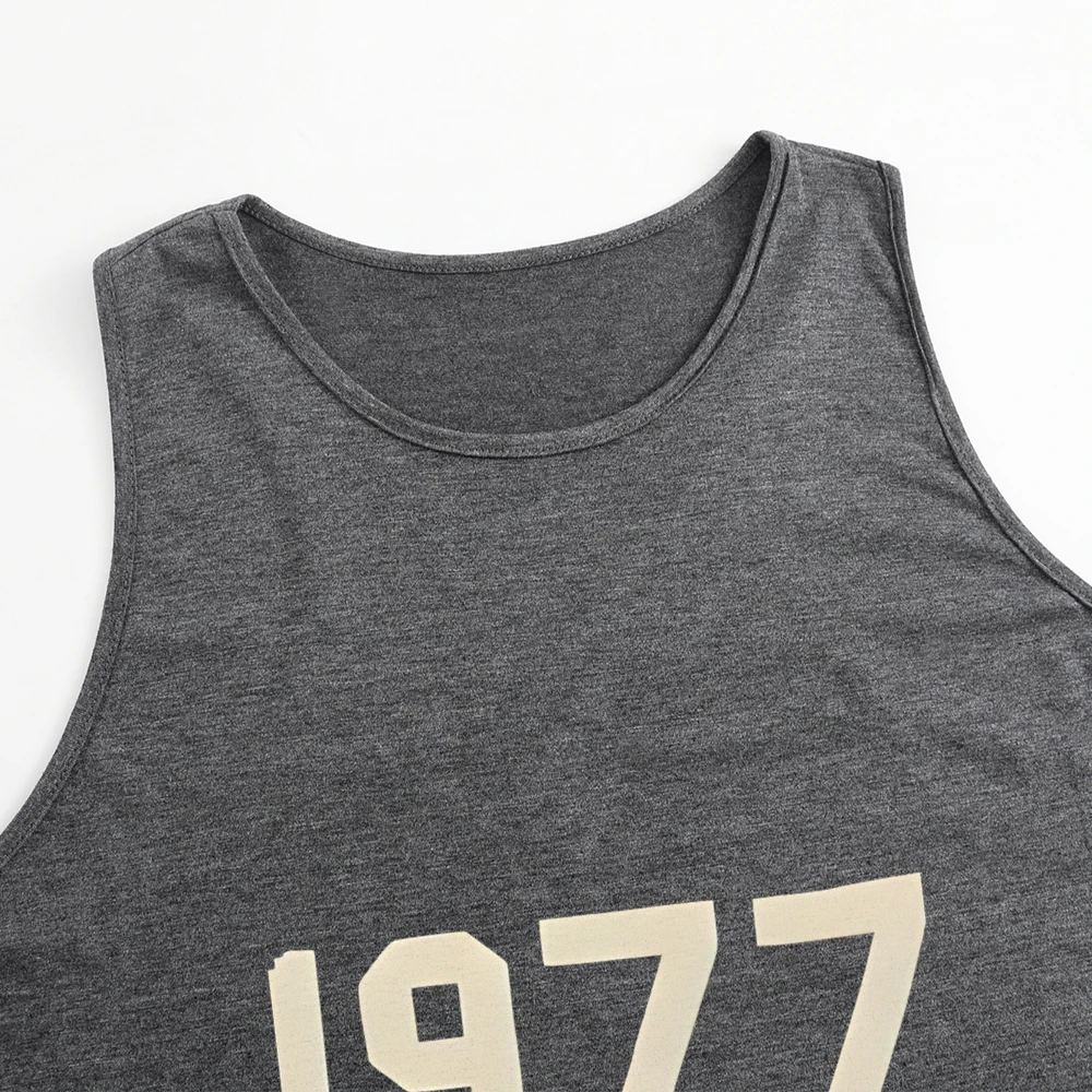 1977 ผู้หญิงเสื้อกั๊กกราฟิกเสื้อแขนกุดฤดูร้อนสวมใส่Breathable ComfortสีRetroสไตล์สําหรับสุภาพสตรีเสื้อออกกําลังกาย