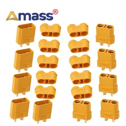 5Pairs Amass XT90 XT90H Battery Connector Bullet Connector Male and Female Plugs Adapter with Sheath Housing for RC Lipo Battery