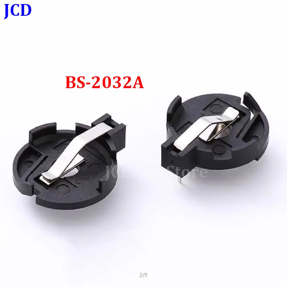 

10-100Pcs/Lot BS-2032A button battery holder CR2032 battery holder horizontal pin DIP battery holder environmental protection