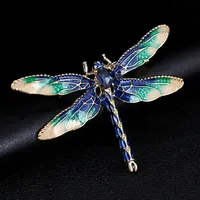 Fashion Enamel Dragonfly Brooches Women Men Delicate Insect Crystal Rhinestone Brooch Pin Jewelry Gifts Lapel Pin