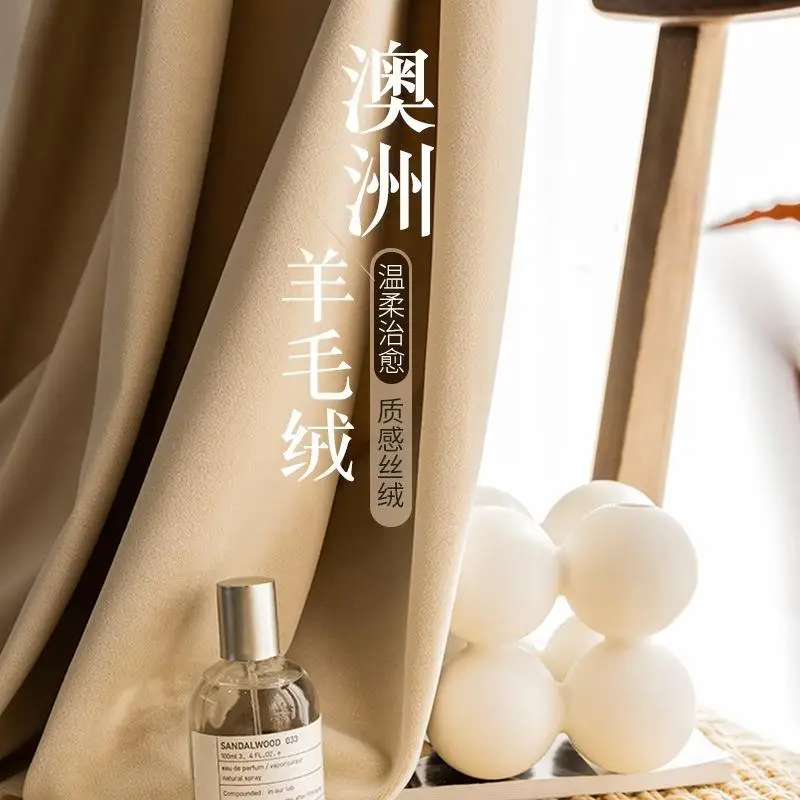 

Новые скандинавские однотонные шторы из австралийской шерсти с бархатным эффектом, светонепроницаемые, для гостиной, спальни, кабинета, балкона, с крючками для штор, в комплекте...