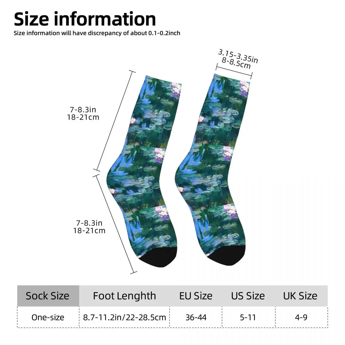 Water Lilies Kawaii Socks School Cartoon Pattern Socks