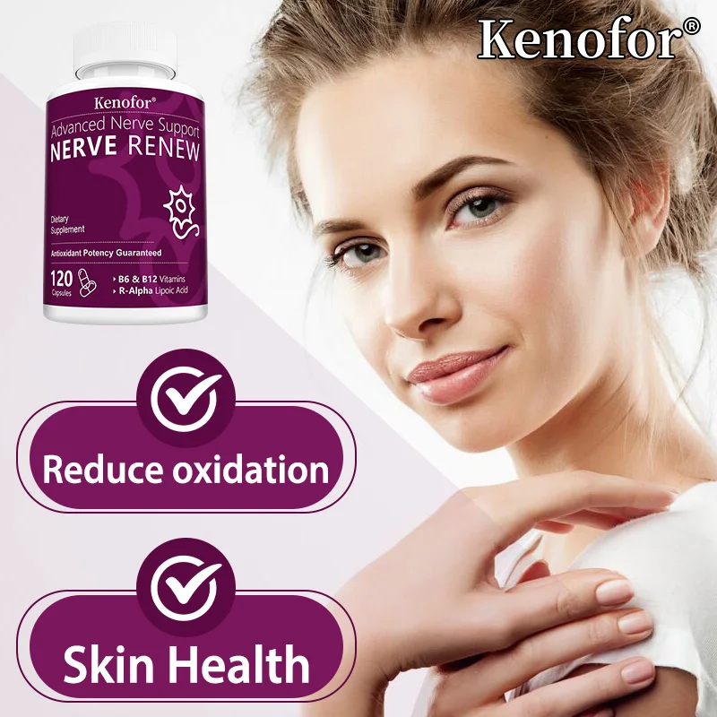 Nerve Renew Advanced Nerve Support - 300mg R-Alpha Lipoic Acid - Supports Brain, Skin, Nervous System Health and Antioxidants