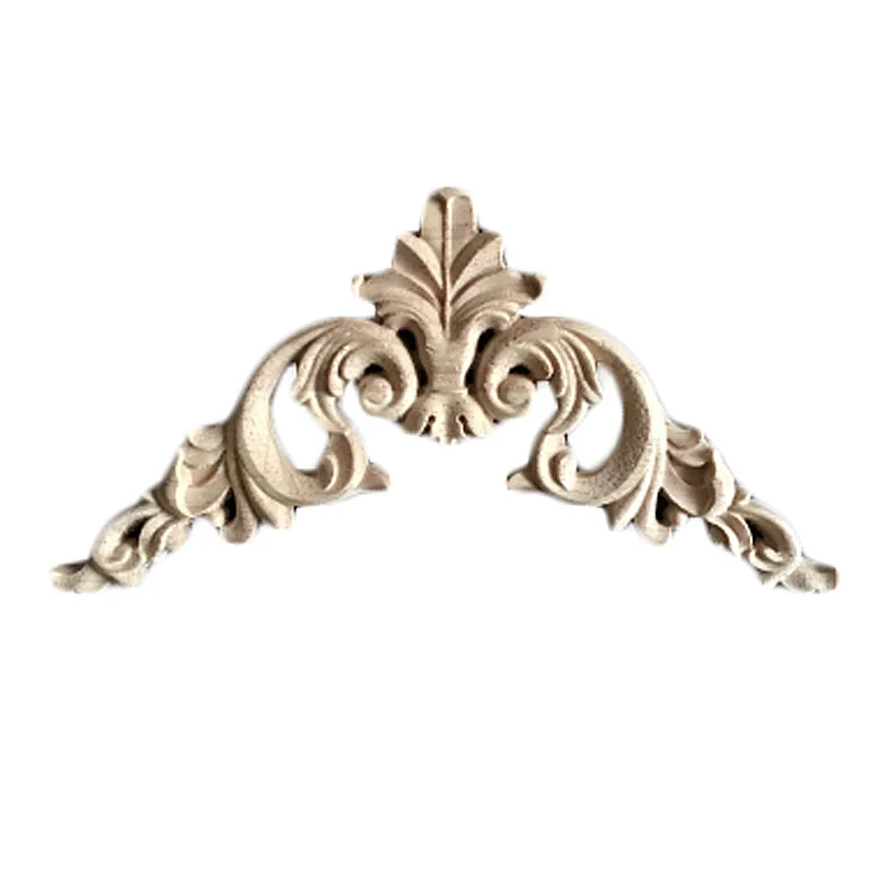 4PCS Wood Carved Corner Onlay Applique Door Cabinet Rose Unpainted Home Decoration Accessories Kawaii Decor