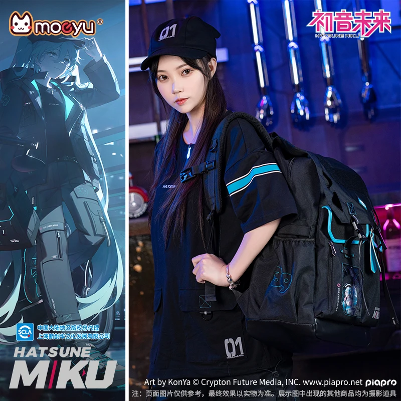 

Moeyu Vocaloid Miku Backpack School Shoulder Bag Cosplay Hatsune Men Women Backpacks Anime Bags Laptop Travel Casual Rucksack