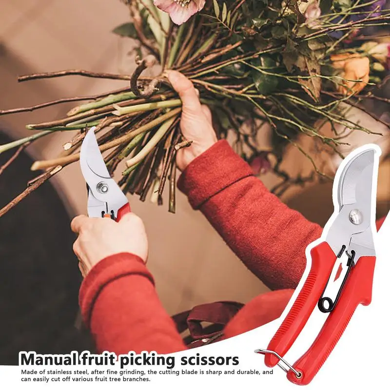 Pruner Garden Scissors Stainless Steel Pruning Shears For Tree Trimming Tree Trimmers Secateurs For Fruit Tree Plant Flowers