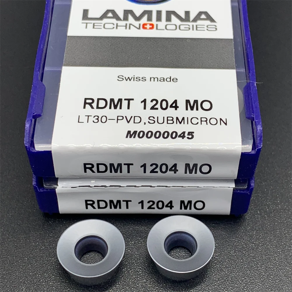 10pcs RDMT 1204 MO LT30-PVD CNC 블레이드 RDMT10T3 MO LT30-PVD LAMINA 카바이드 밀링 인서트 커터 선반 도구 RDMT