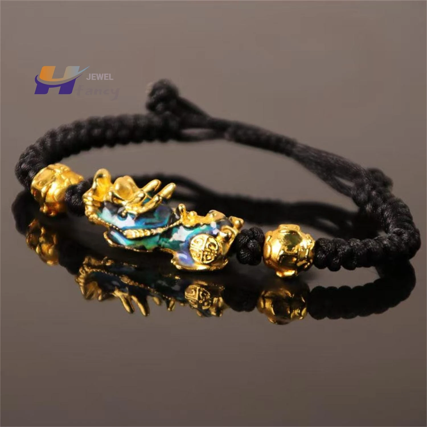 Temperature Color Changing Pixiu Bracelet Handmade Braided Rope Adjustable Wristband Fashion Jewelry for Men Women Unisex Gifts