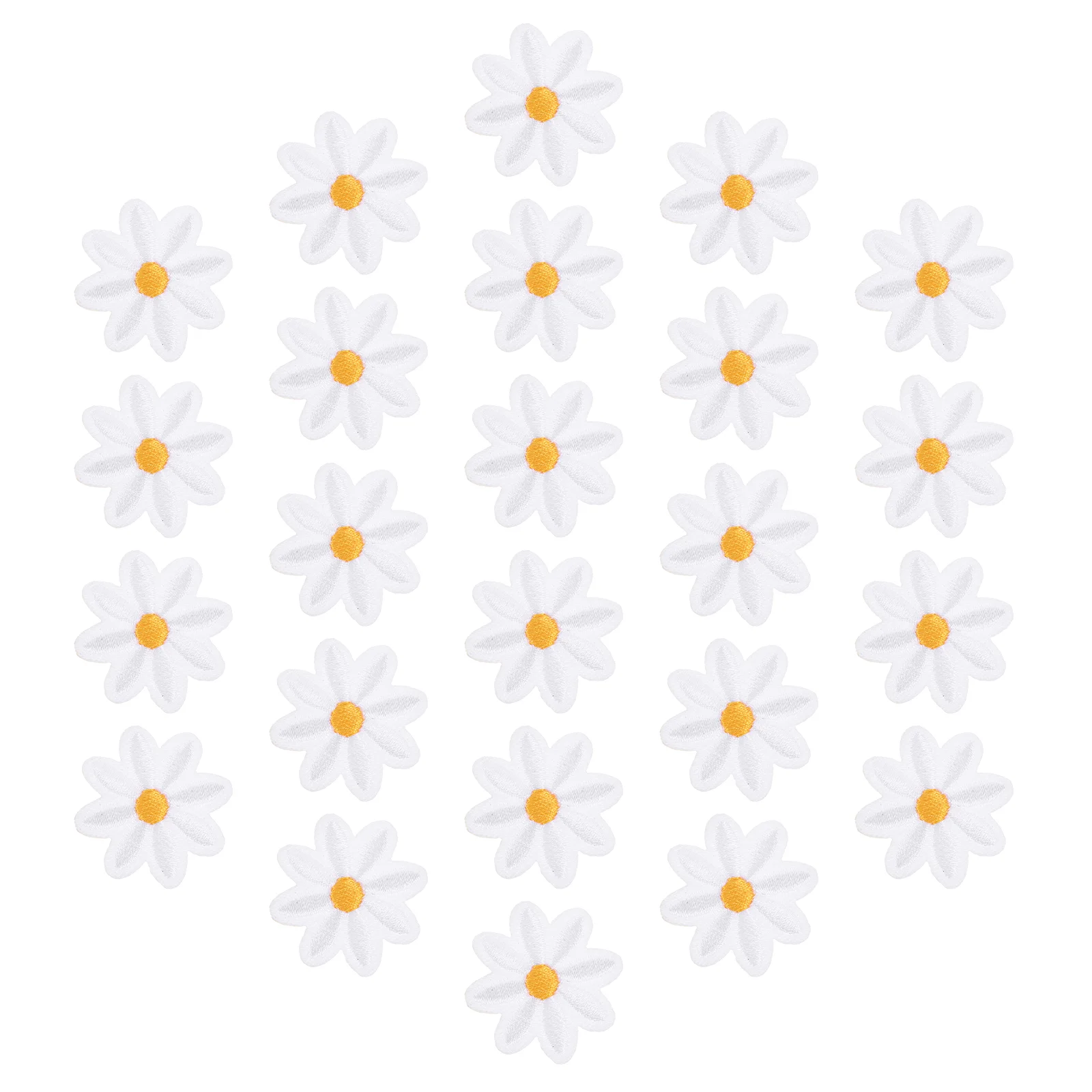 30 Pcs Badge Small Daisy Patch Child Retro Decor Clothing DIY Polyester Embroidered Patches Garment