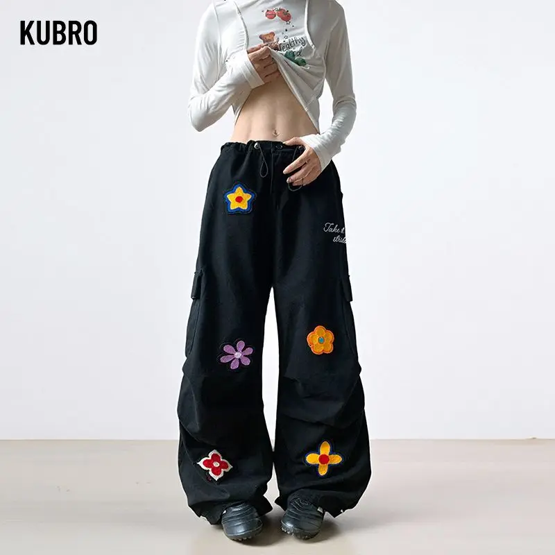 

Осень-зима 2022, мужские джинсовые брюки Y2K, джинсы-карго, Harajuku, ковбойские японские широкие мешковатые джинсы с вышивкой, высокое качество