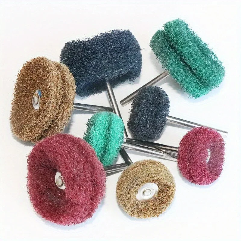 8PCS 3mm Handle Mini Drill Grinding Brush Nylon Polishing Polishing Wheel Rotary Tool Accessories