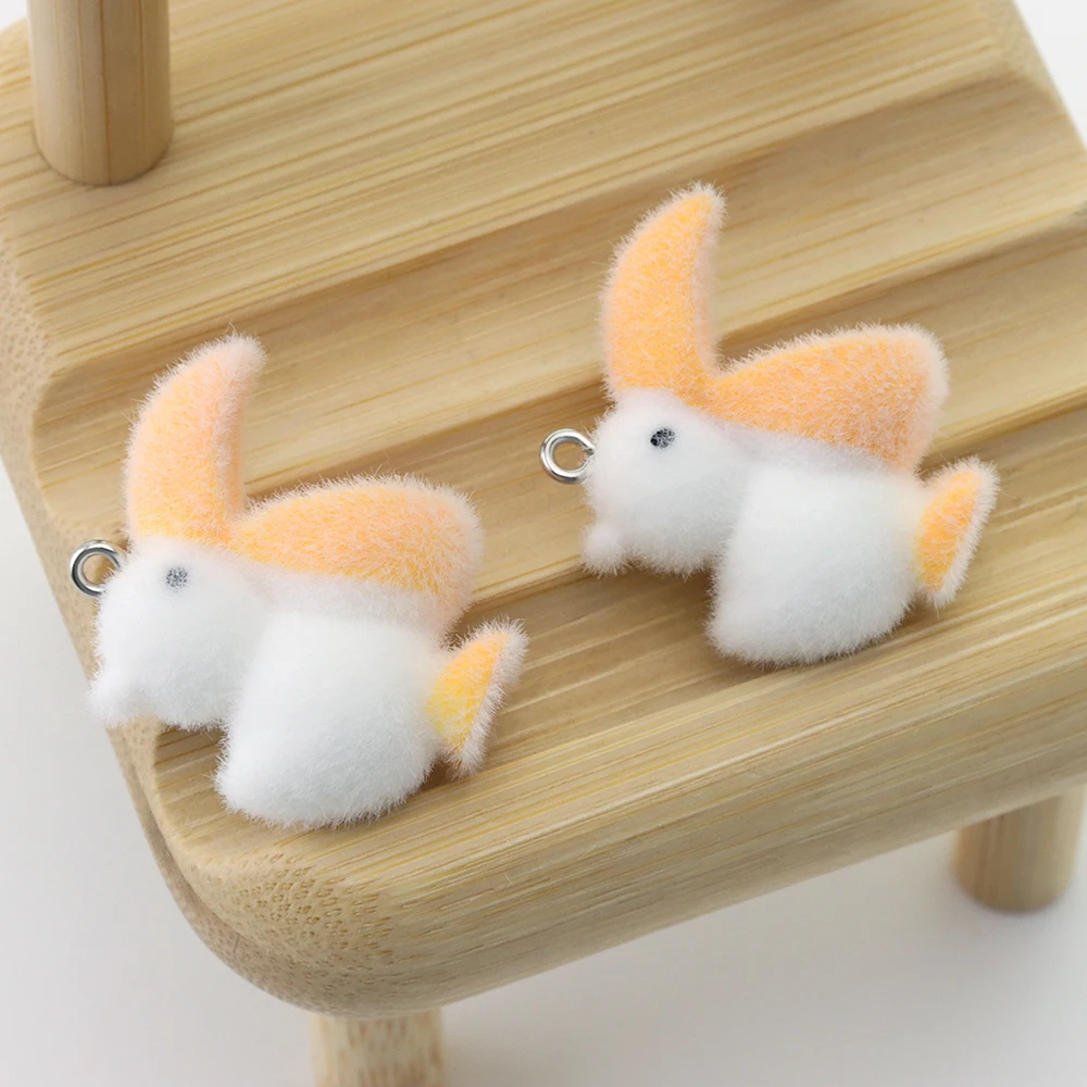 10pcs 3D Resin Flocking Pelicans Charms Cartoon Cute Animal Pendant for Necklace Earring Keychain Making DIY Jewelry Accessories