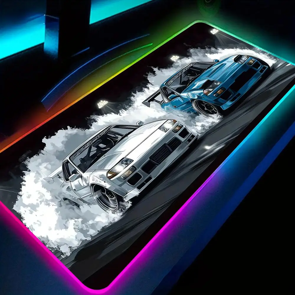 

Classic Vintage Sports Car Pattern Design RGB Mouse Pad Desk Mat gaming mousepad Computer Gaming Accessories LED Glow mouse pads