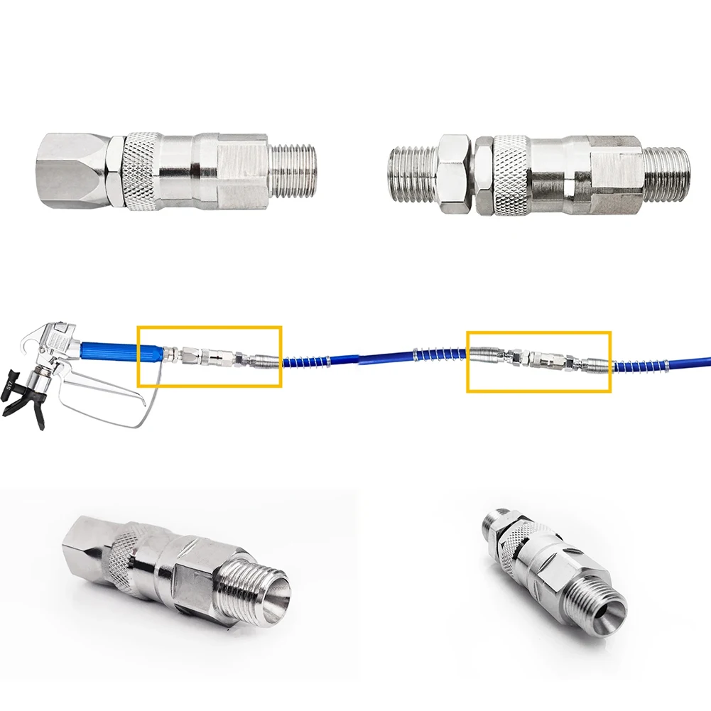 Swivel Joint for Airless Sprayer 1/4 inch Stainless Steel 360 Degree Rotation to Improve Painting Process Efficiency