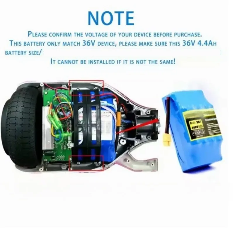 4400mAh Scooter Replacement Battery 36v 10s2p Electric Twister Battery 36v 4.4Ah Rechargeable Long Range Battery