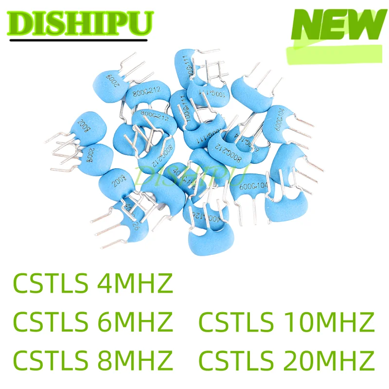 5PCS CSTLS 4MHZ CSTLS 6MHZ CSTLS 8MHZ CSTLS 10MHZ CSTLS 20MHZ In-line ceramic crystal oscillator 3 pin DIP-3