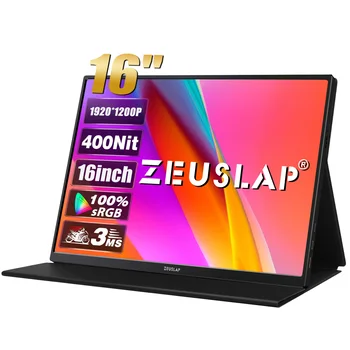 ZEUSLAP 휴대용 모니터 100%, sRGB 1200P IPS 스크린, 여행 게임용 컴퓨터 디스플레이, 스팀 데크 노트북 스위치 PS4 PS5 Xbox용, 16 인치  Best5