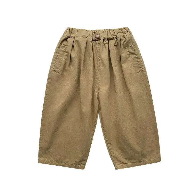 Boys Summer Casual Pants Children 2024 New Spring and Autumn Korean Versatile Long Pants Stylish Straight Leg Solid Pants