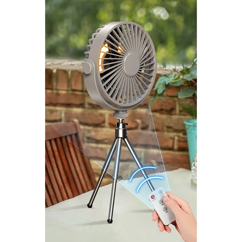 Ventilador de refrigeración remoto multifunción con trípode, miniventilador portátil con temporizador de techo para el hogar, oficina, Camping al aire libre