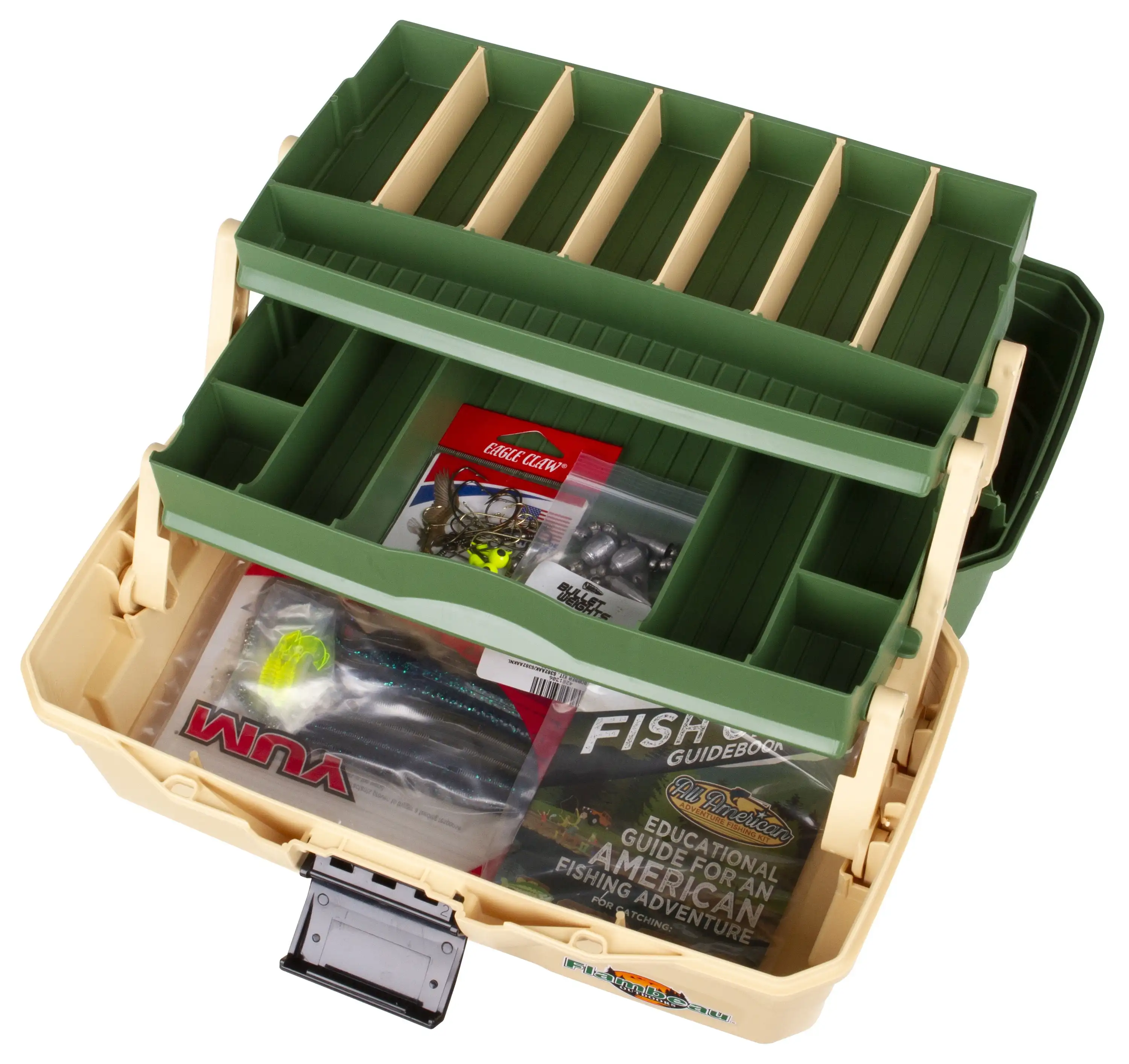 Outdoors Fishing Tackle Box and Bait Storage Kit Two Tray