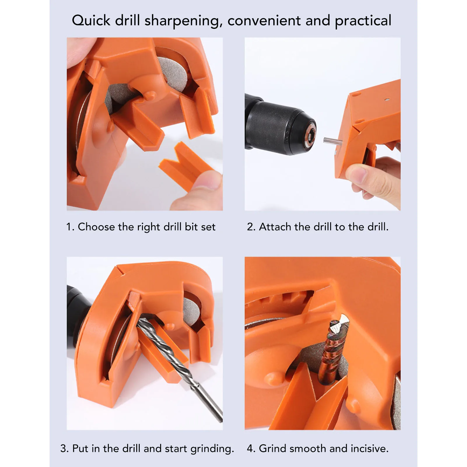 

Drill Bit Sharpener Set Good Compatibility Drill Machine Blade Sharpening Tool Replaceable Grinding Disc for Metal Processing