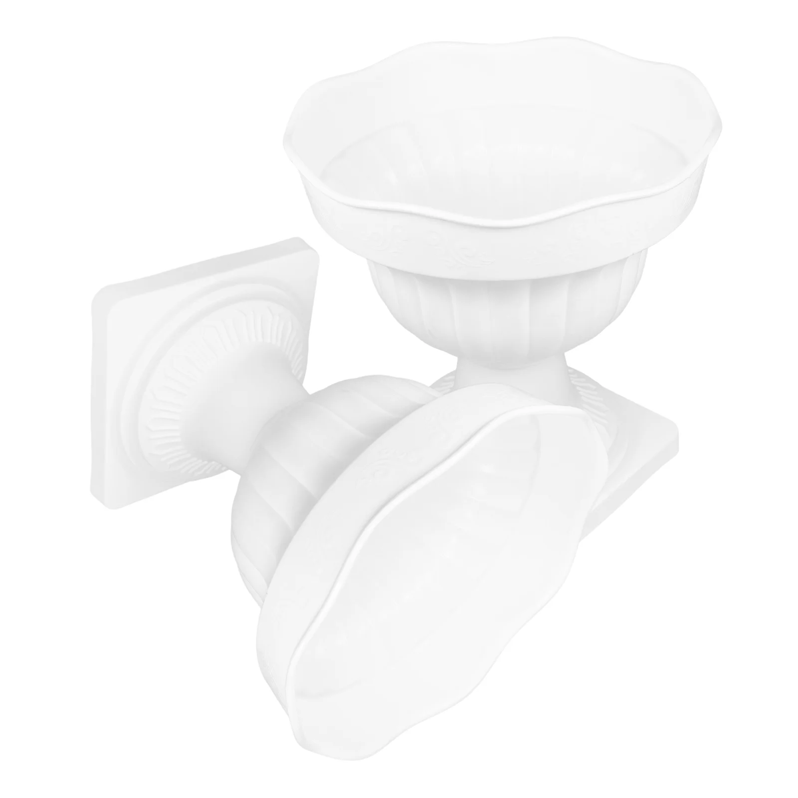 

2pcs Roman Pillar Lead White Flower Pot Outdoor Creative Plant Plastic Pots Plastic Flower Pot Gardening