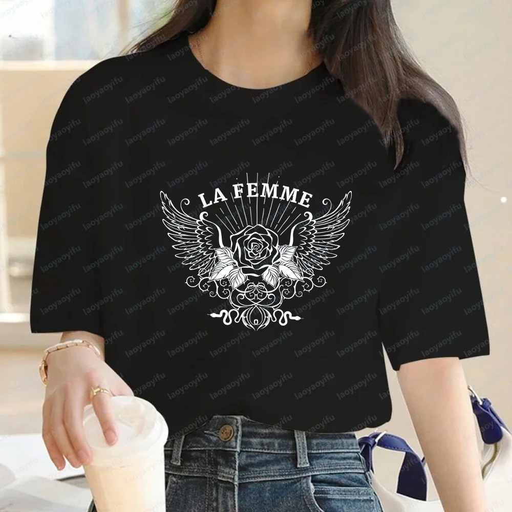Femme Beth Dutton Snake and Rose Dark Art Y2K Short-Sleeved T-Shirt Suitable for Both Men and Women and Very Comfortable