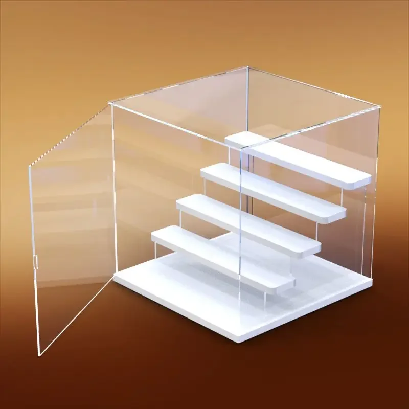 

Transparent Acrylic Toy Model Storage Box Desktop Multi-layer Perfume Cosmetics Jewelry Ladder Dust-proof Storage Cabinet