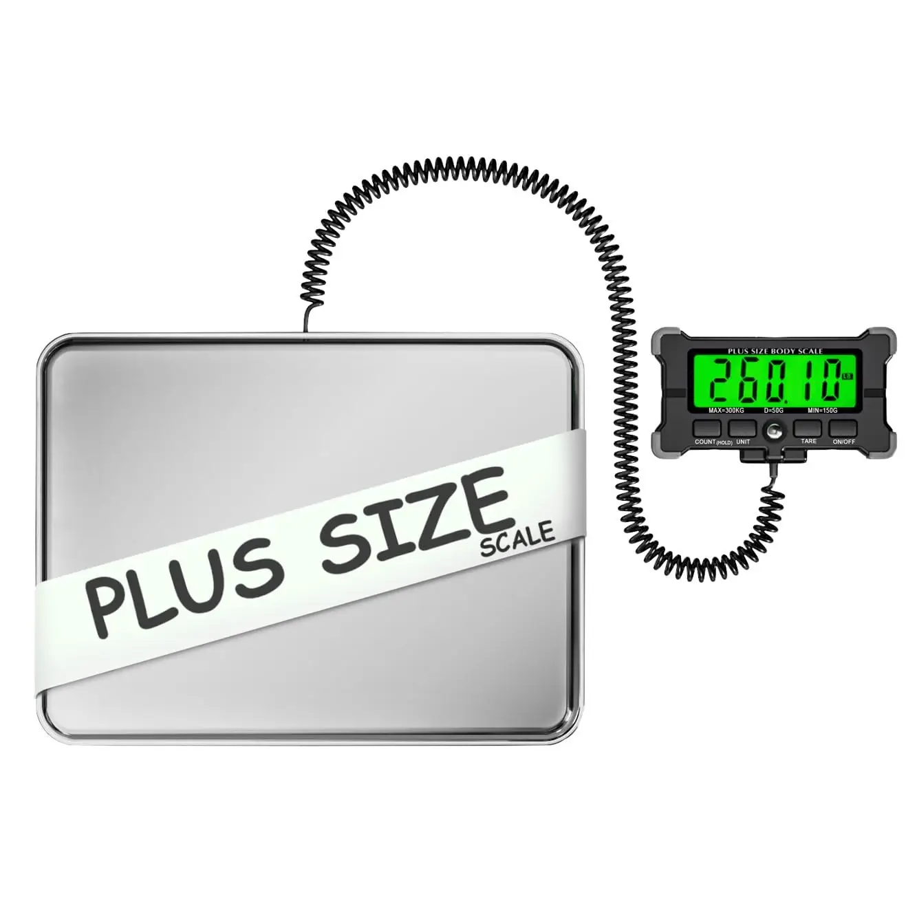 

Extra Wide Body Weight Scale with Large Display, 300kg/660lb Capacity, Ideal for Seniors and Plus Size Individuals