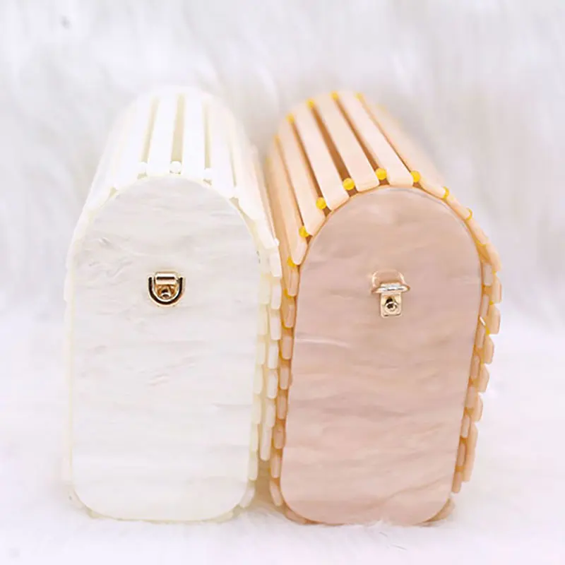 Hollow Bag Leisure New Fashion Acrylic Dinner Luxury Crossbody Sliver Bags For Woman Round Handbags Evening Clutch Purse