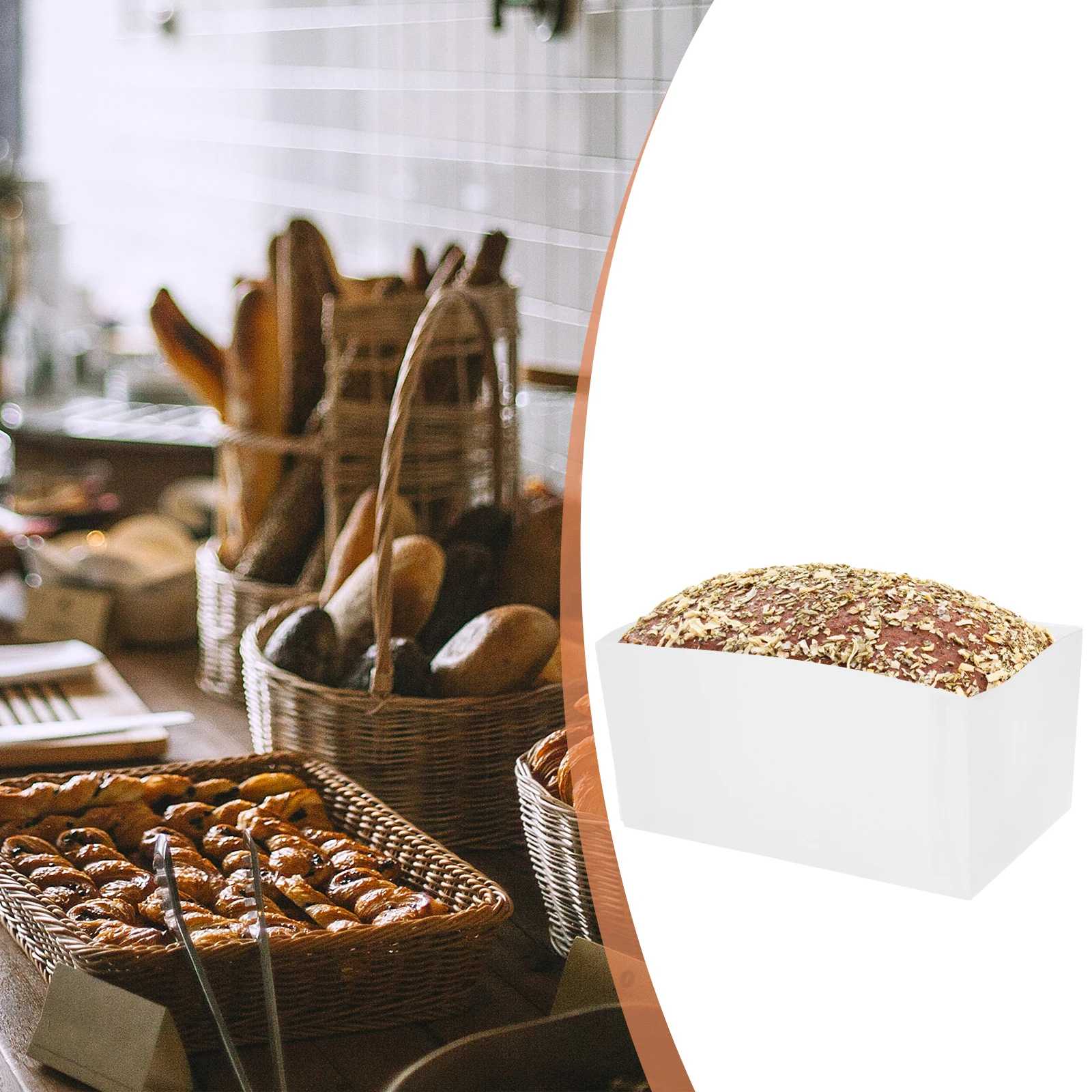 

50 Pcs Toast Release Paper Bread Cup Liner Loaf Liners Baking Cups Papers Cake Raw Wood Pulp Wrappers Bakery Supplies