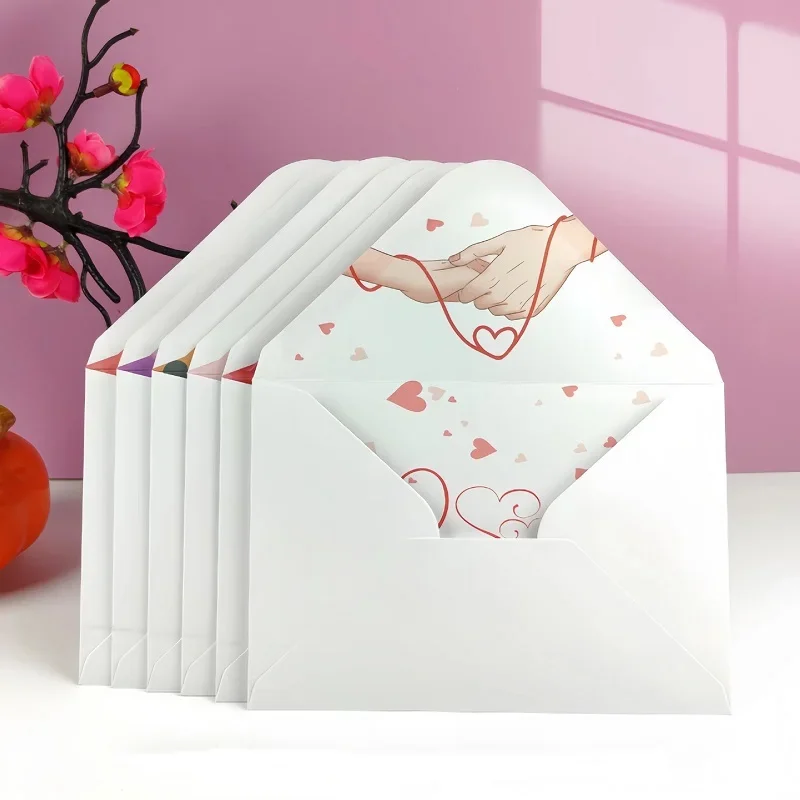 50pcs Romantic Envelope 120g Paper 16x11cm Postcard Giftbox Message Packaging Wedding Invitation Valentine's Day Postcards Love