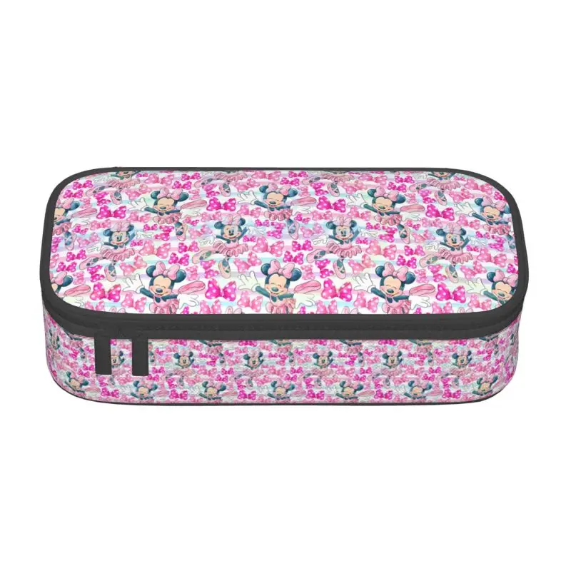 Estojos Lápis Kawaii Minnie Mickey Mouse personalizado, Bolsa Lápis de Grande Capacidade para Menina e Menino Escola Estudante