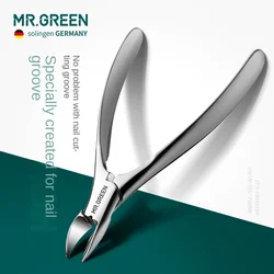 MR.GREEN-Stainless Steel Nail Clipper para unhas dos pés e Engrown Pedicure, Nail Pusher, Alta Qualidade, Super-Sharp Nail Clipper, Cutícula Pusher