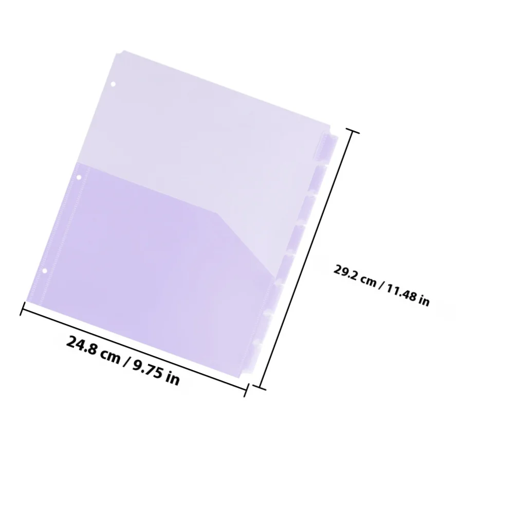 แฟ้มใส่เอกสาร A4 แบบมีสี 8 ชิ้น พร้อมช่องใส่เอกสารแบบโปร่งใส สำหรับจัดระเบียบเอกสารในสำนักงาน