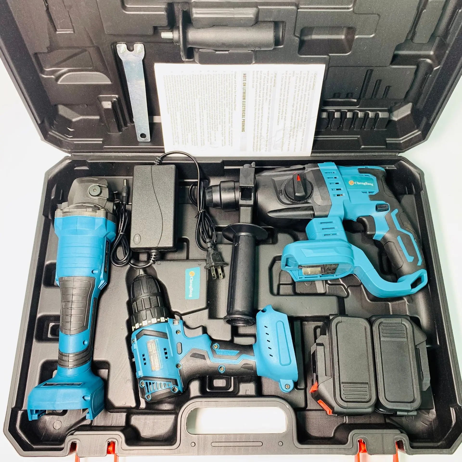 brushless electric tools  lithium 3 piece ( hammer + electric drill 125mm grinder) makita battery