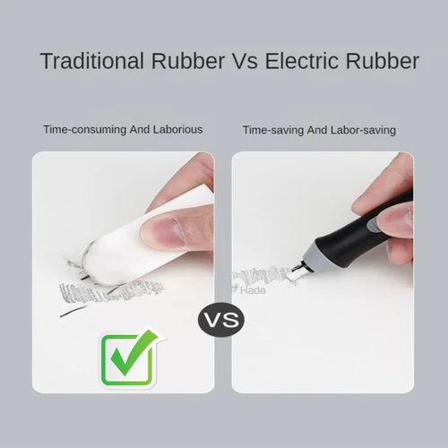 Imagen 2 del producto Borrador eléctrico de lápiz para bocetos, borrador artístico con recarga, borradores eléctricos, papelería escolar, suministros de oficina, corrección de escritura