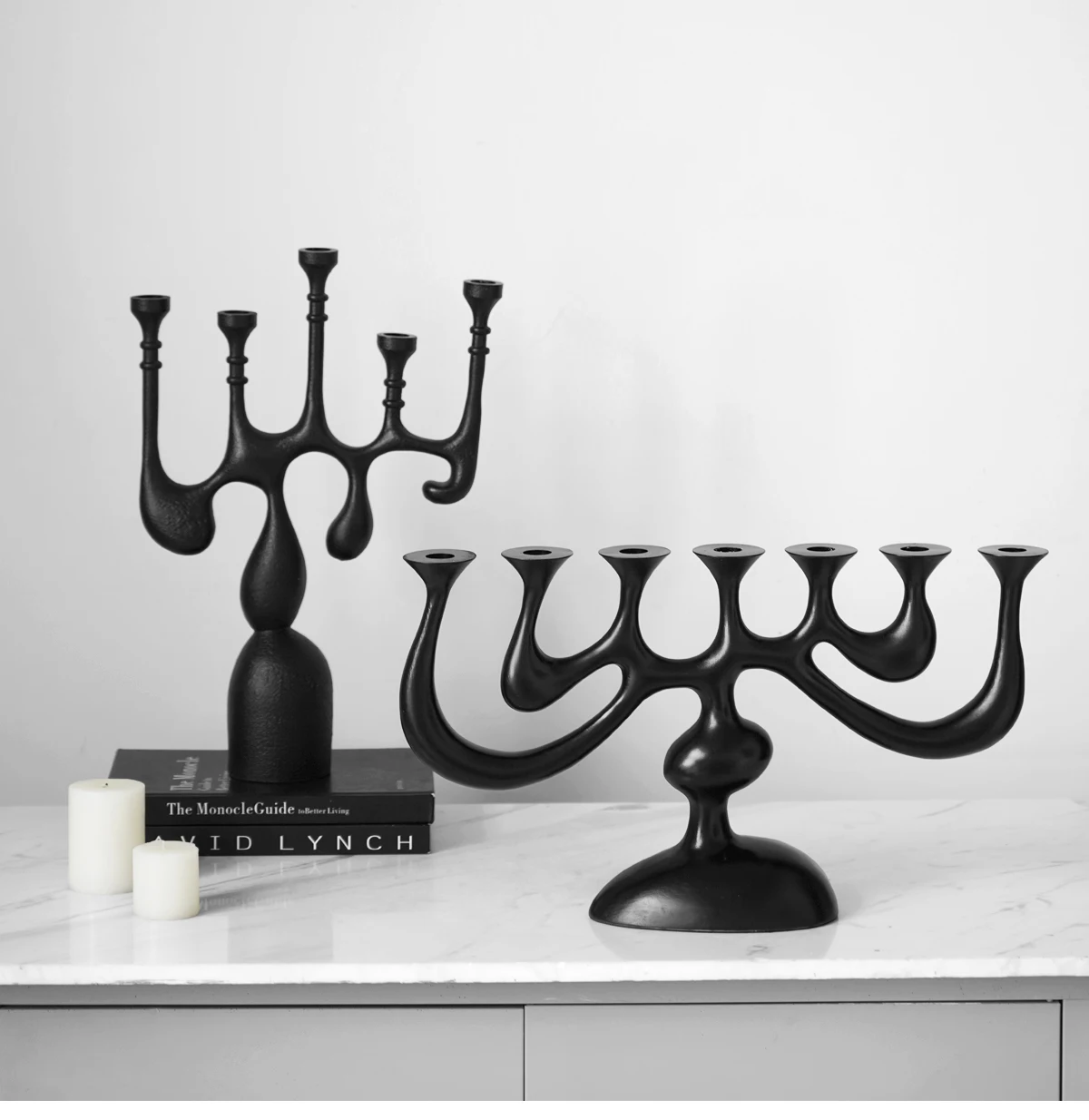 French Porous Resin Candle Holder Decoration Hotel Restaurant Irregular Interweaving Melting Shape Atmosphere Candle Holder