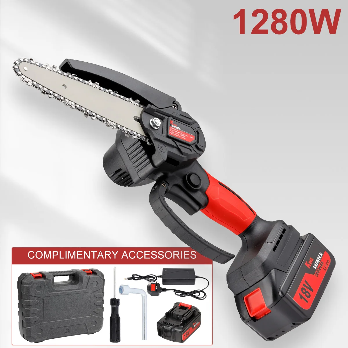 

6 Inch 1280W Wireless Mini Electric Chainsaw Logging Saw Pruning Tool For Makiita 18V Battery Woodworking Wood Cutters Garden