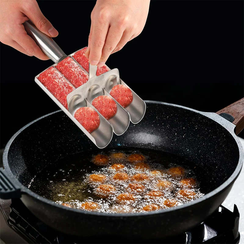 LMETJMA Stainless Steel Meatball Maker Kitchen Meatball Scoop Ball