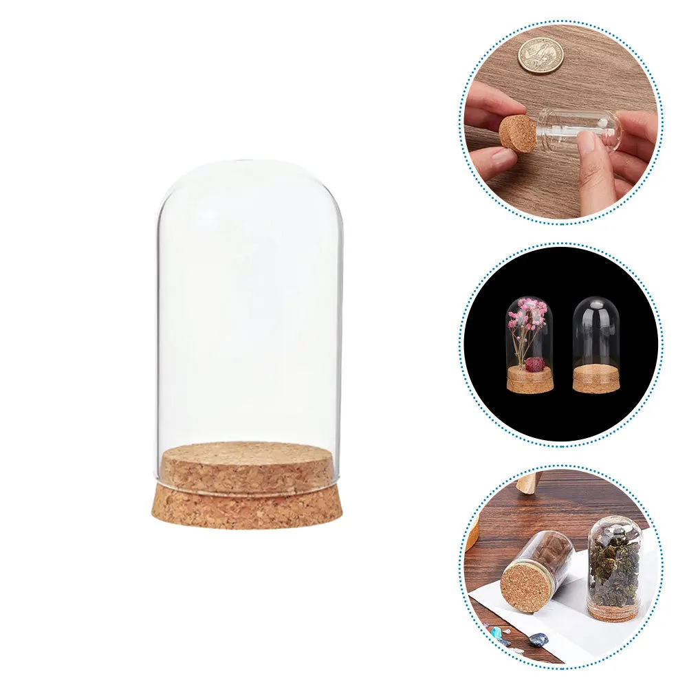 

4pcs Mini Round Glass Dome Cover For Eternal Flower Transparent Protective Display Decor Preserved Flowers Glass Cloche Micro