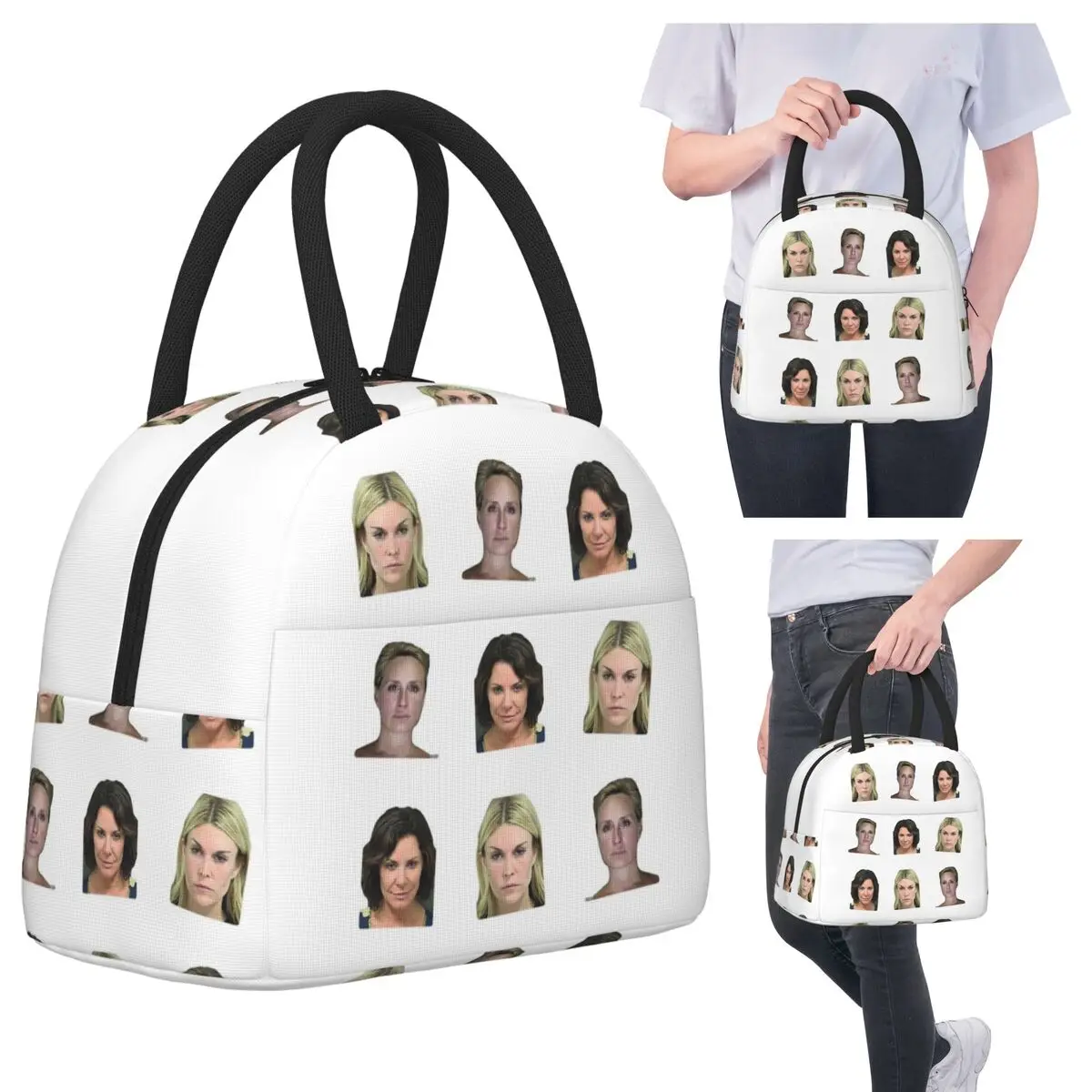 حقيبة غداء معزولة لربات البيوت في مدينة نيويورك من Mugshot للأطفال، صندوق طعام حراري مبرد للمدرسة، حاوية صناديق الغداء #1