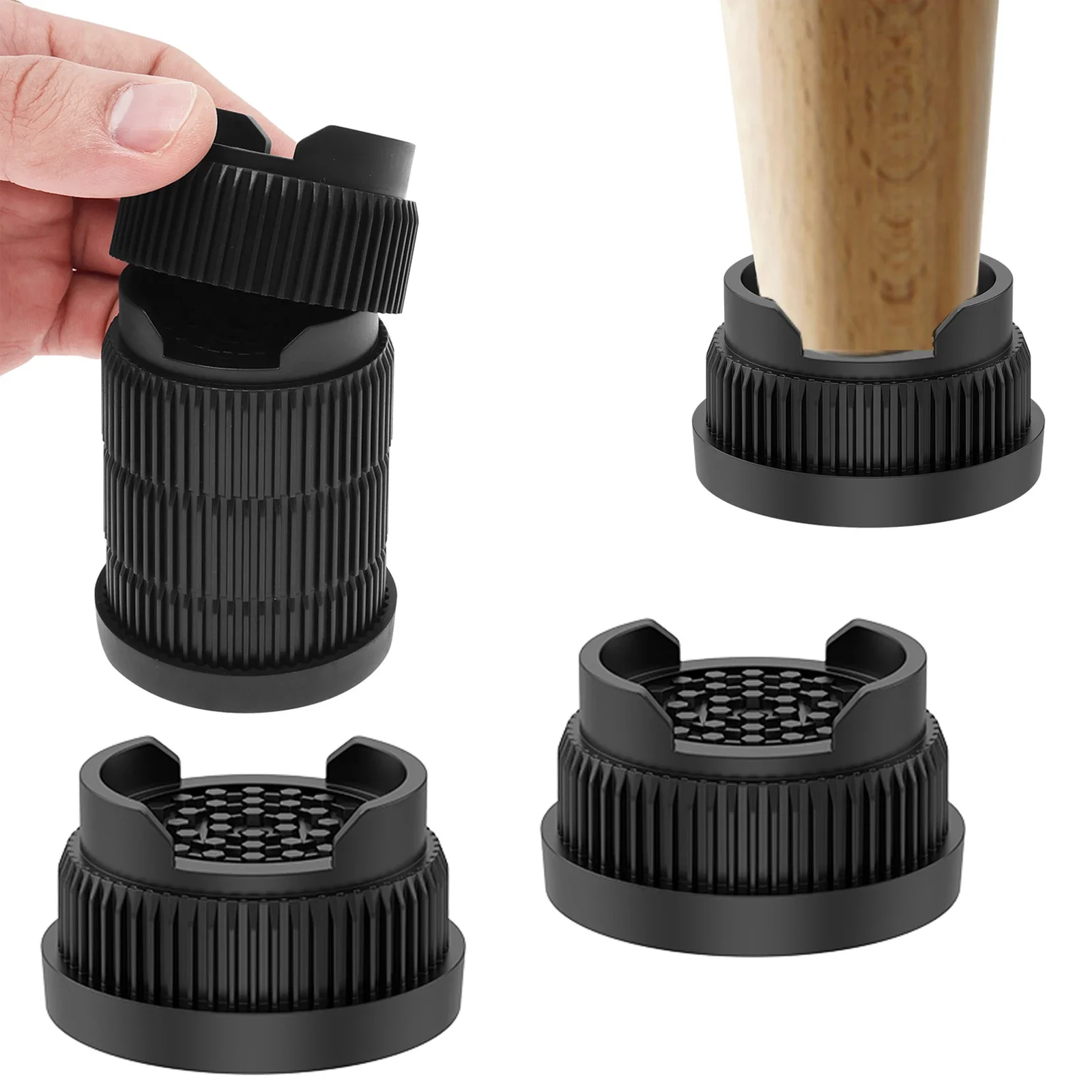 12/16 Pcs Furniture Risers Rubber Base Bed Heightening Foot Pad Heavy Duty Non-slip Floor Protecto Chair Table Feet Leg Lift