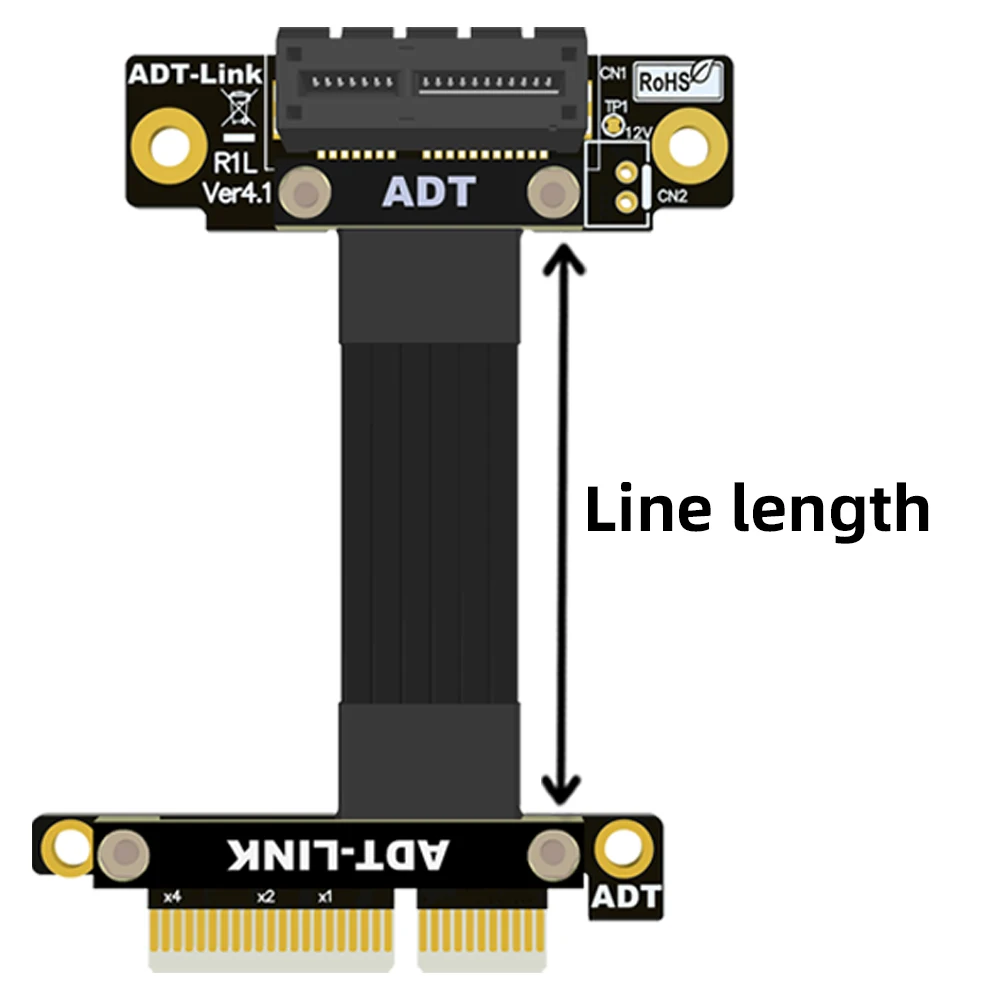 Imagem -06 - Ângulo Direito Pci Express 3.0 4.0 x4 para x1 Riser Cabo de Extensão Jumper R21sl para Placa de Captura Gigabit Lan sem Fio Usb Cartão de Áudio