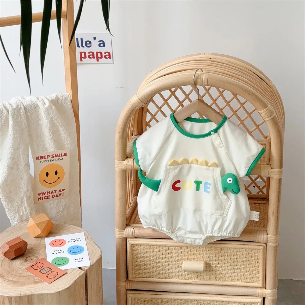 

Детский Дышащий комбинезон с коротким рукавом и надписью