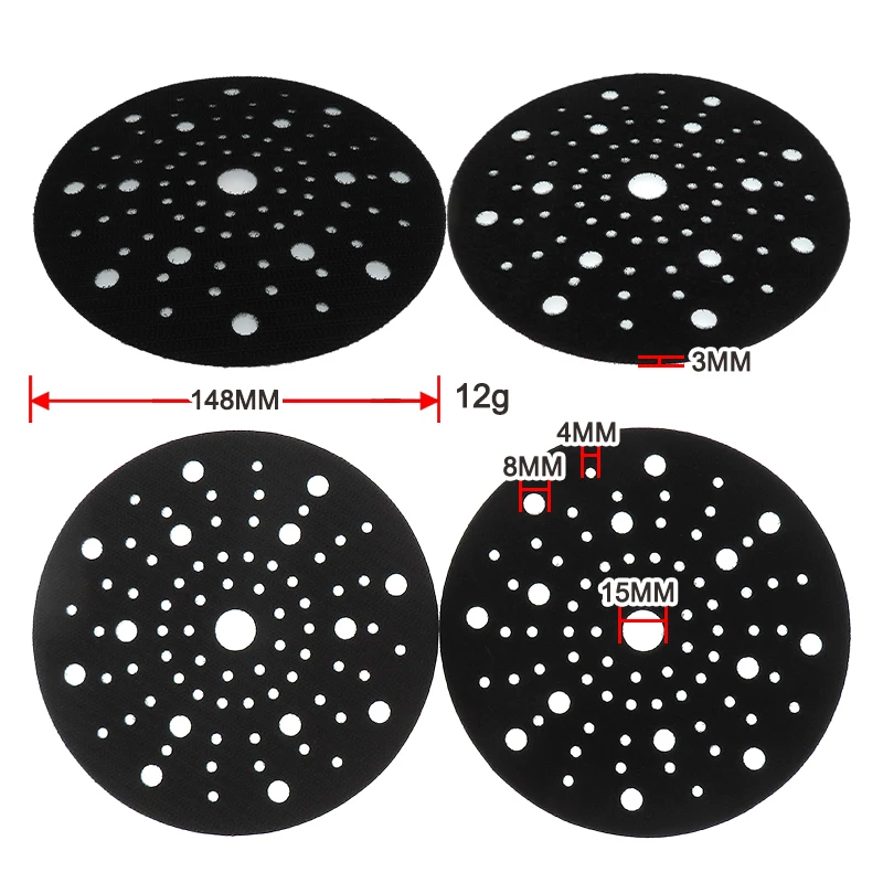 2Pcs 6Inch Interface Pad Protection Disc Hook and Loop 80Holes Saver for Random Orbital Sander Polishing and Grinding