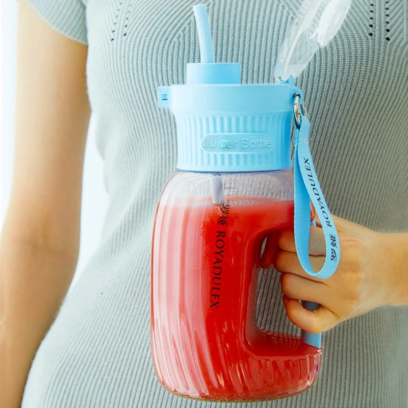 Przenośna elektryczna sokowirówka 1L o dużej pojemności kubek na sok owocowy blender do smoothie bezprzewodowe miksery do owoców wyciskarka do