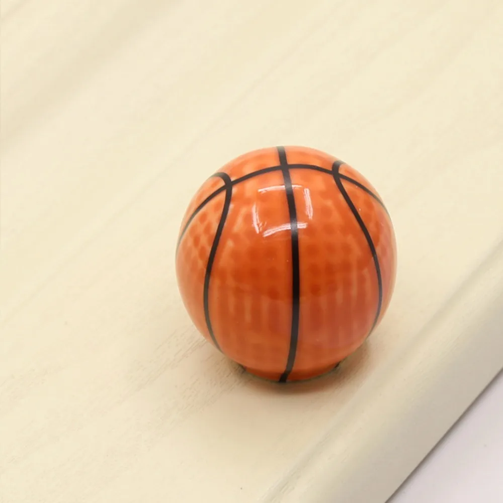 Cute Style Unisex Cabinet Knobs Single-hole Basketball Shape Drawer Knobs Football Shape Novelty Cabinet Door Handle Room