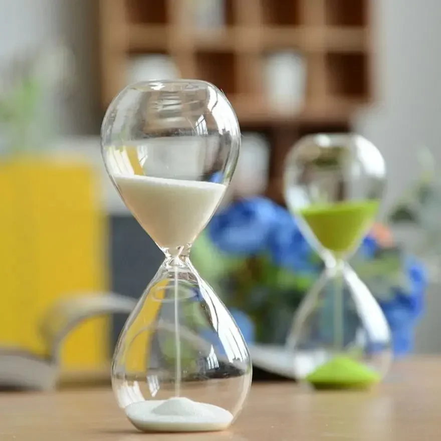 Nordic Glass Droplet Hourglass Timer Creative Home Decor 5/15/30/60 Options Minute Valentine's Day Gift